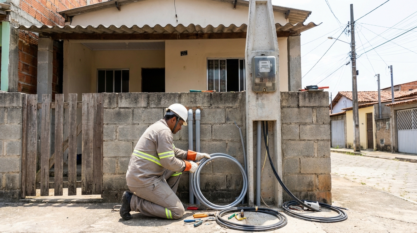 Instalacao de padrao de energia residencial em Praia Grande‑SP