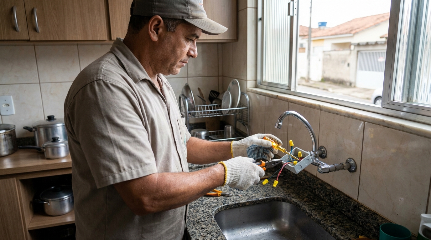 Instalacao de torneira eletrica profissional em Praia Grande‑SP
