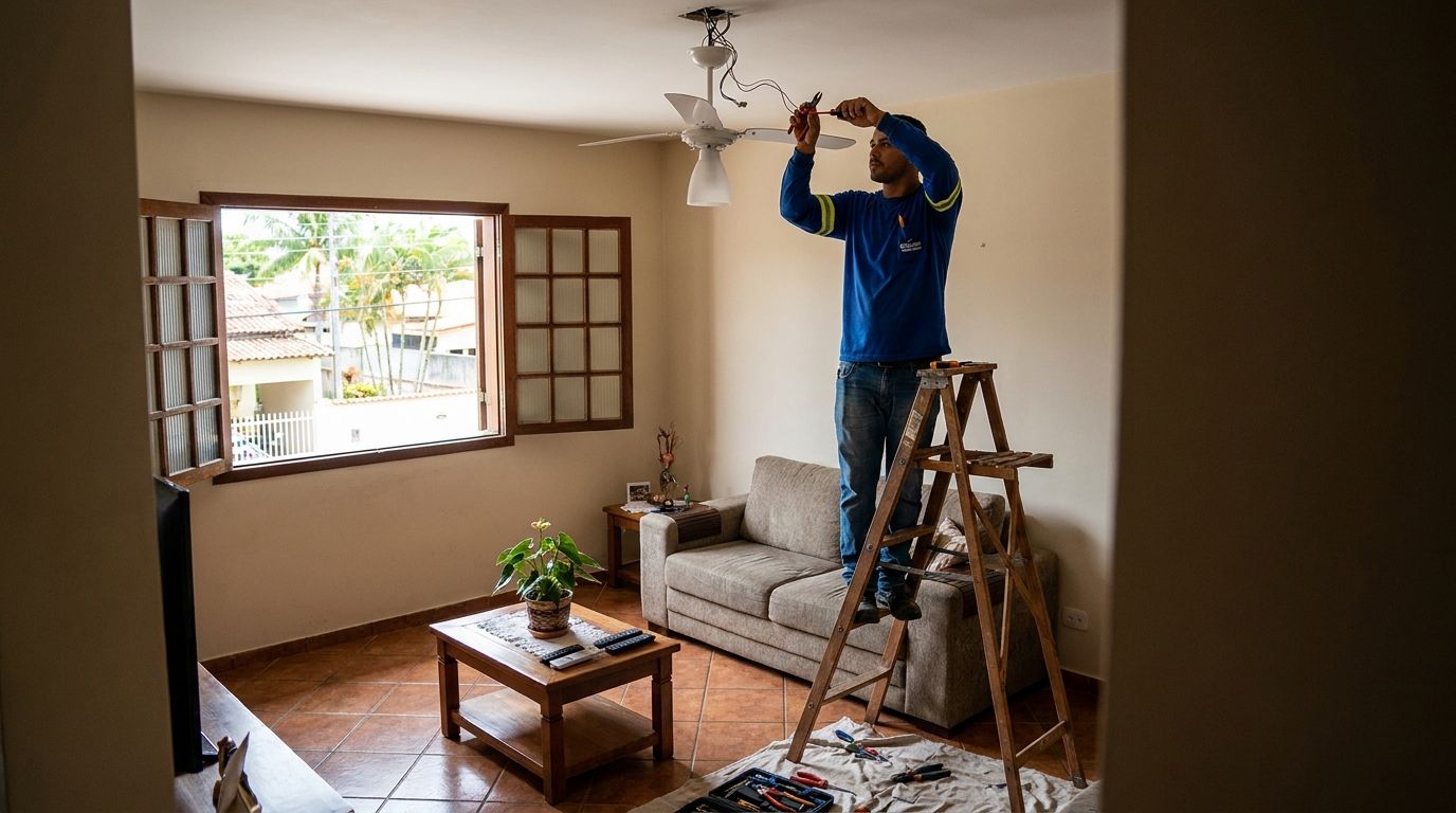 Instalacao de ventilador de teto profissional em Belém‑PA